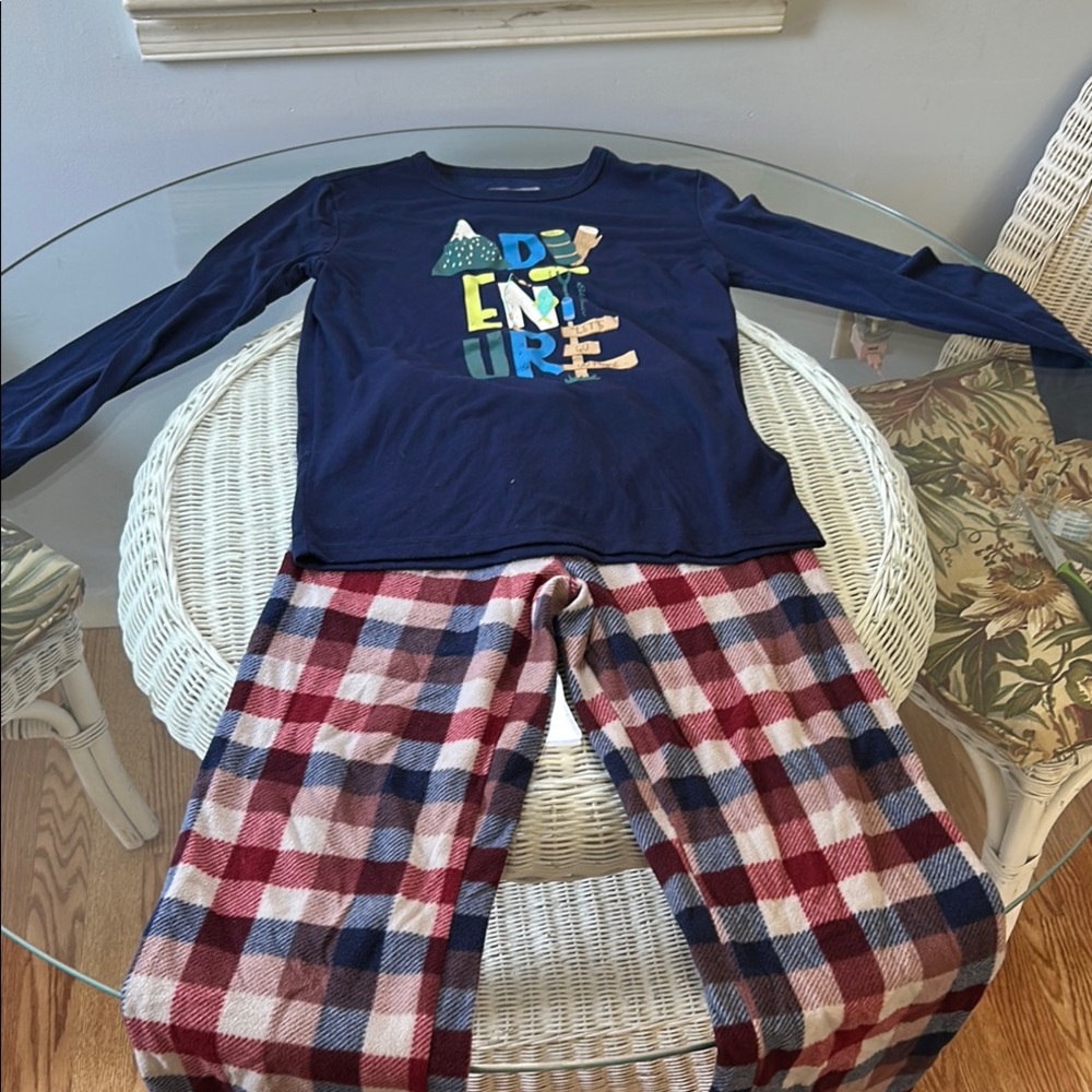 Eddie Bauer Blue and Red Pajama Set Cozy Flannel